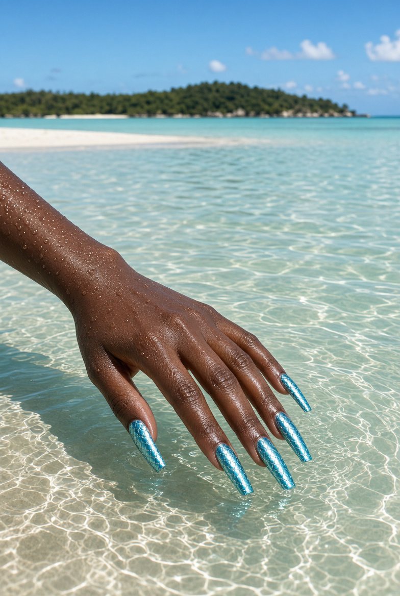 Lagon Turquoise — ongles press-on LaSirèn